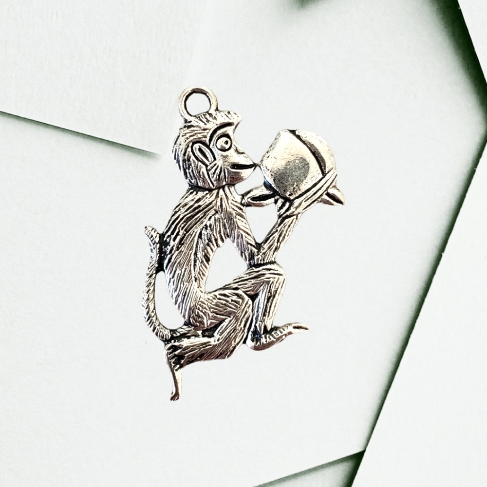 VTG Silvertone Monkey Pendant - Picture 2 of 4